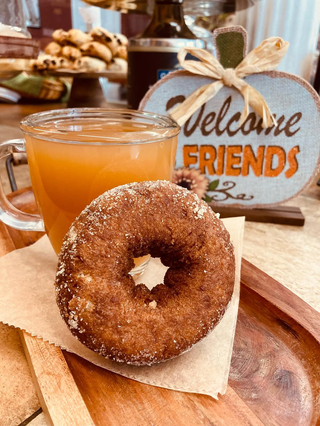 Fresh apple cider donut at FROTH on Franklin