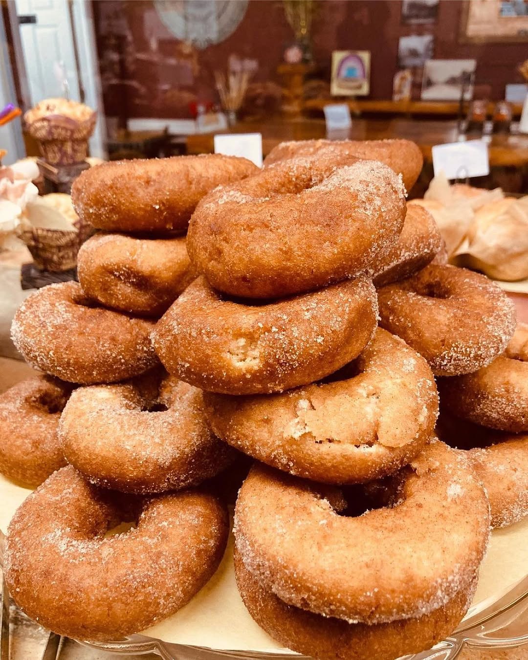 Stack of fresh donuts at FROTH on Franklin